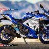Decal Stiker Yamaha YZF R25 BLUE RACING SPORT WHITE
